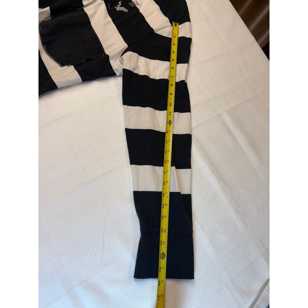 Sin Clarity Black & White Striped Shacket with Plaid Collar Upcycled - Picture 7 of 12
